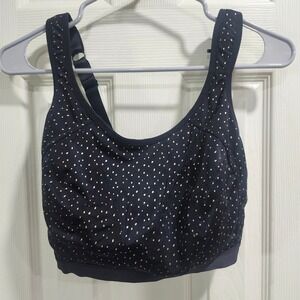 Pour Moi Energy High Impact Non Wired Sports Bra Black Rose Gold Dot 34H US 34FF